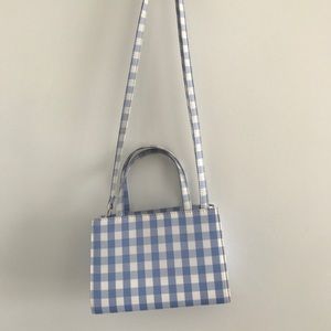 UO blue checked bag
